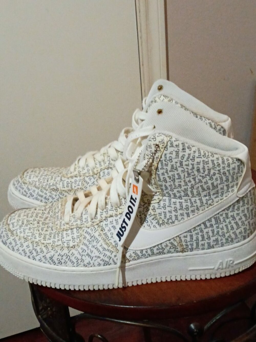 Size 11 Nike Air Force 1 07 LV8 High Just Do It White Mens Shoes AQ9648-100 - Picture 9 of 14